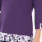 Karen Scott Women's Layered Look Solid & Plaid Top Purple Size L