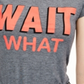 Love Tribe Junior's Wait What Micro Striped Graphic T-Shirt Gray Size M