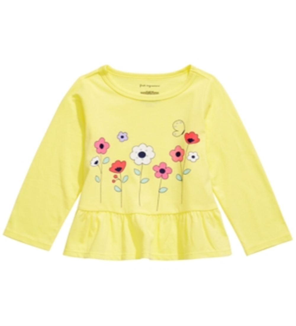 First Impressions Toddler Girl's Cotton Floral Print T-Shirt Yellow Size 2T