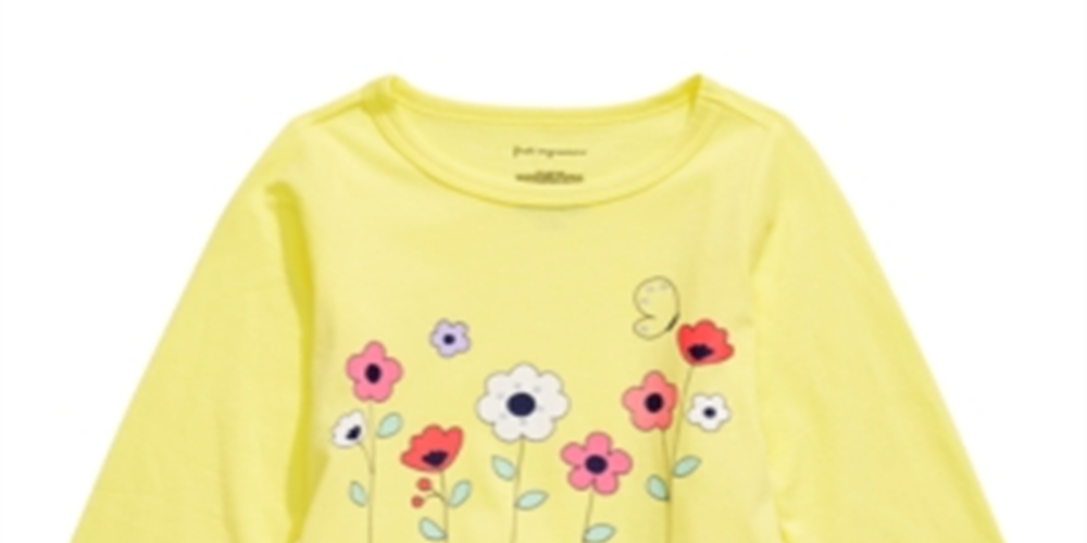First Impressions Toddler Girl's Cotton Floral Print T-Shirt Yellow Size 2T