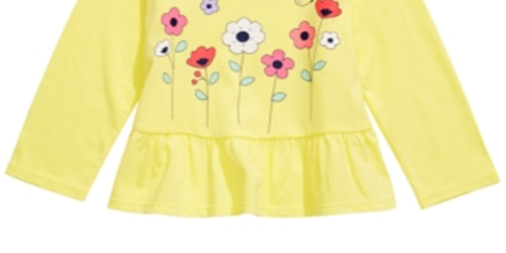 First Impressions Toddler Girl's Cotton Floral Print T-Shirt Yellow Size 2T