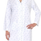 Miss Elaine Women's Floral Print Short Snap Robe White Size Medium