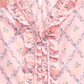 Monteau Big Girl's Floral Print Ruffle Top Pink Size X-Large