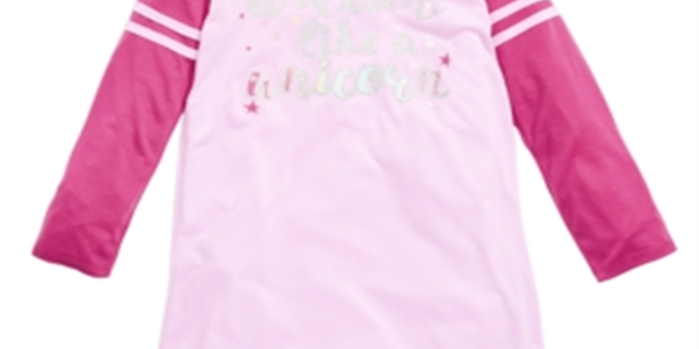 Max & Olivia Little & Big Girl's Hooded Unicorn Nightgown Purple Size -XL