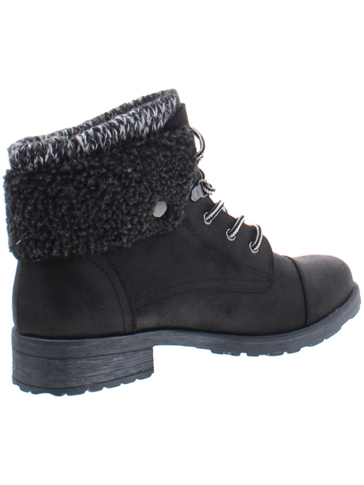 WHITE MOUNTAIN Womens Sandro Faux Leather Combat Boots Black 6 M