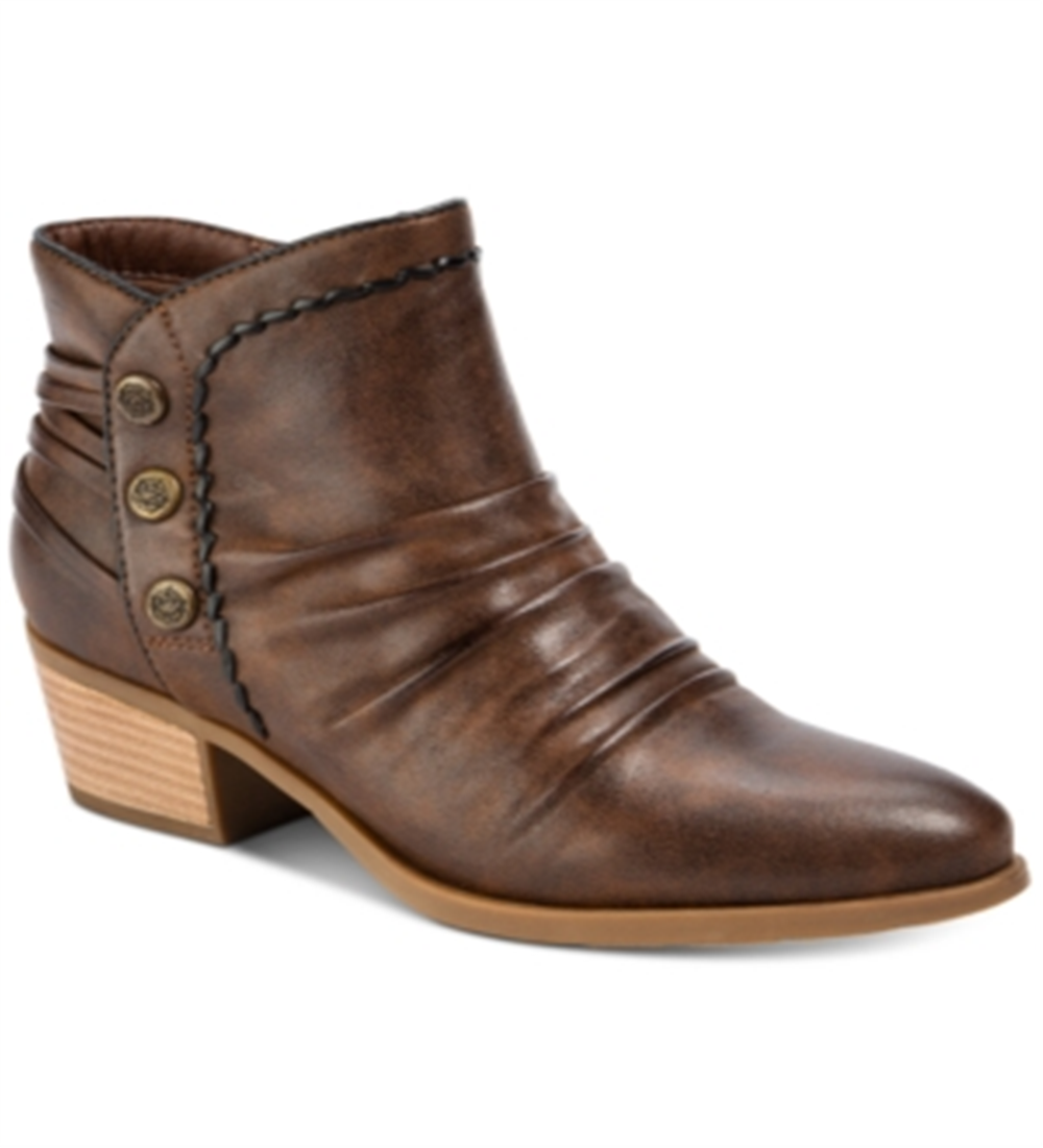 Baretraps Women's Bethany Ankle Almond Toe Booties Brown  Size 6,
