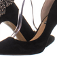 INC International Concepts Women's Kaison Leather Pointed Toe Ankle Strap Black Size 6 M