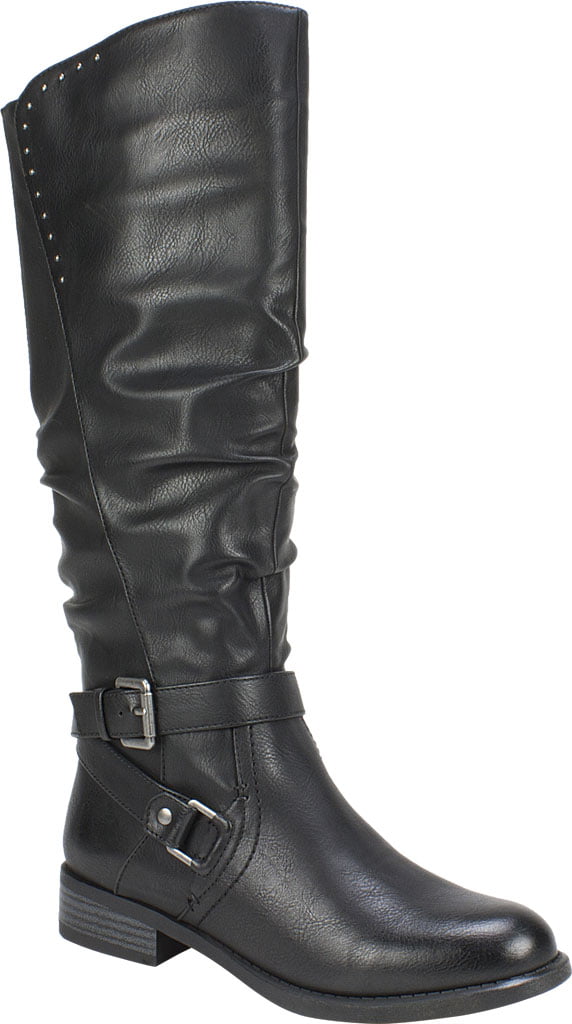 White Mountain Shoes"LIONA" Women's Wide Calf Boot Black Size 6