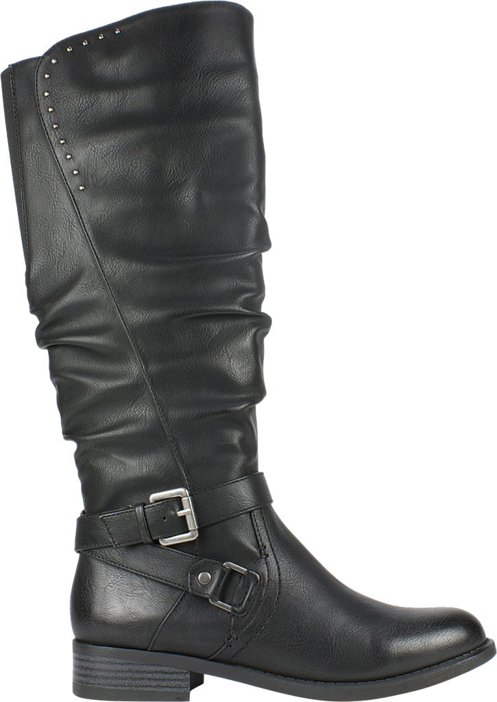 White Mountain Shoes"LIONA" Women's Wide Calf Boot Black Size 6