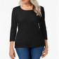 Karen Scott Women's Scoop Neck Top Black Size XX-Large
