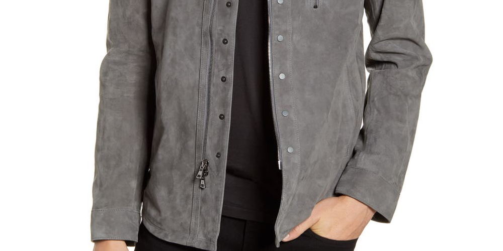 John Varvatos Collection Men's Silky Coat Regular Fit Grey Size XS