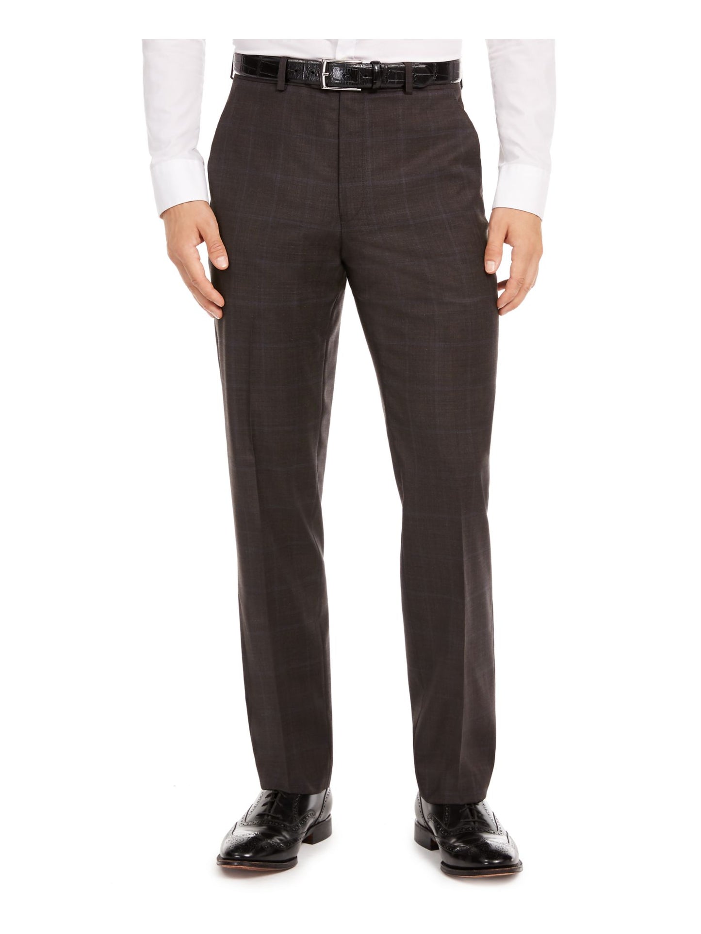 Ralph Lauren Men's Ultraflex Windowpane Plaid Classic Fit Stretch Suit Separate Pants Brown Size 34X32