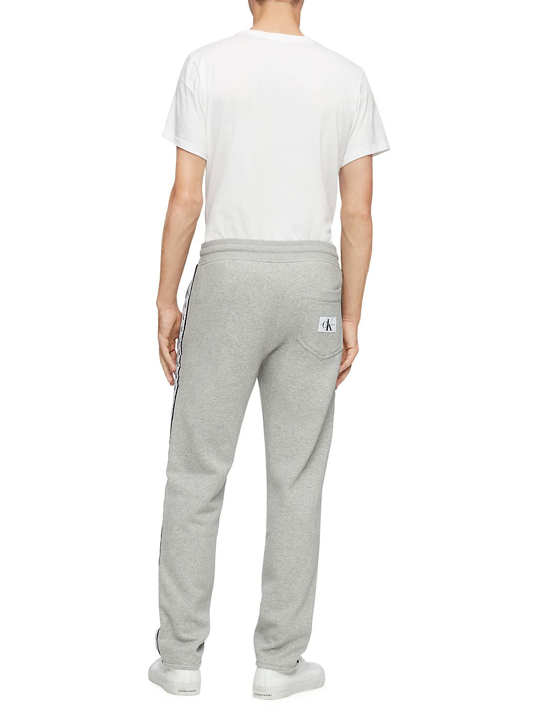 Calvin Klein Men's Logo Stripe Fleece Sweatpants Gray Size 24