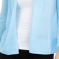 Alfani Women's Mixed Stitch Open Front Linen Blend Cardigan Blue Size XX-Large