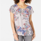 Style & Co Women's Printed Top Gray Size PP