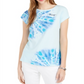 Tommy Hilfiger Women's Tie Dyed T-Shirt Blue Size S/P