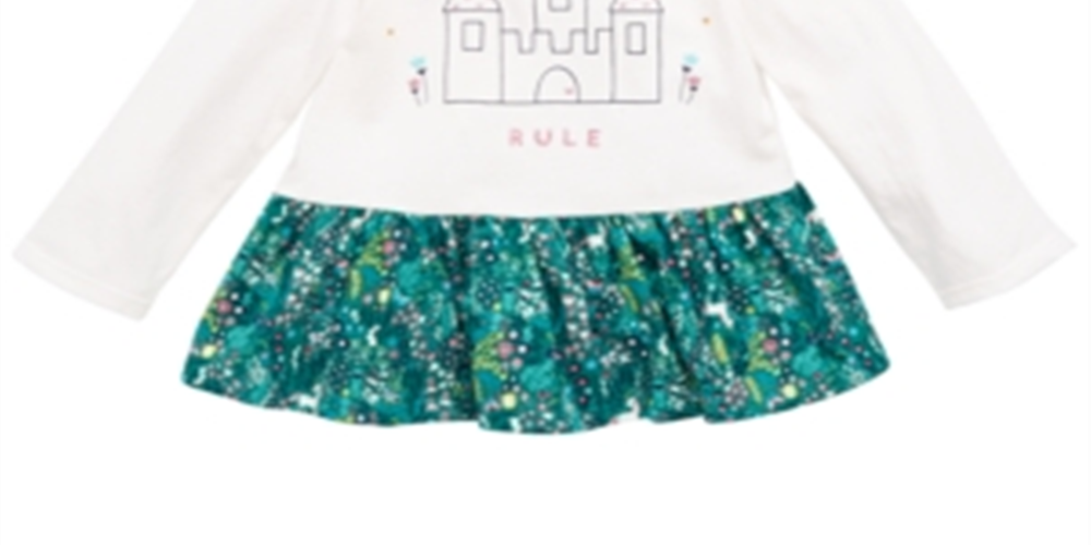 First Impressions Baby Girl's Cotton Peplum Hem Tunic White Size 3-6M