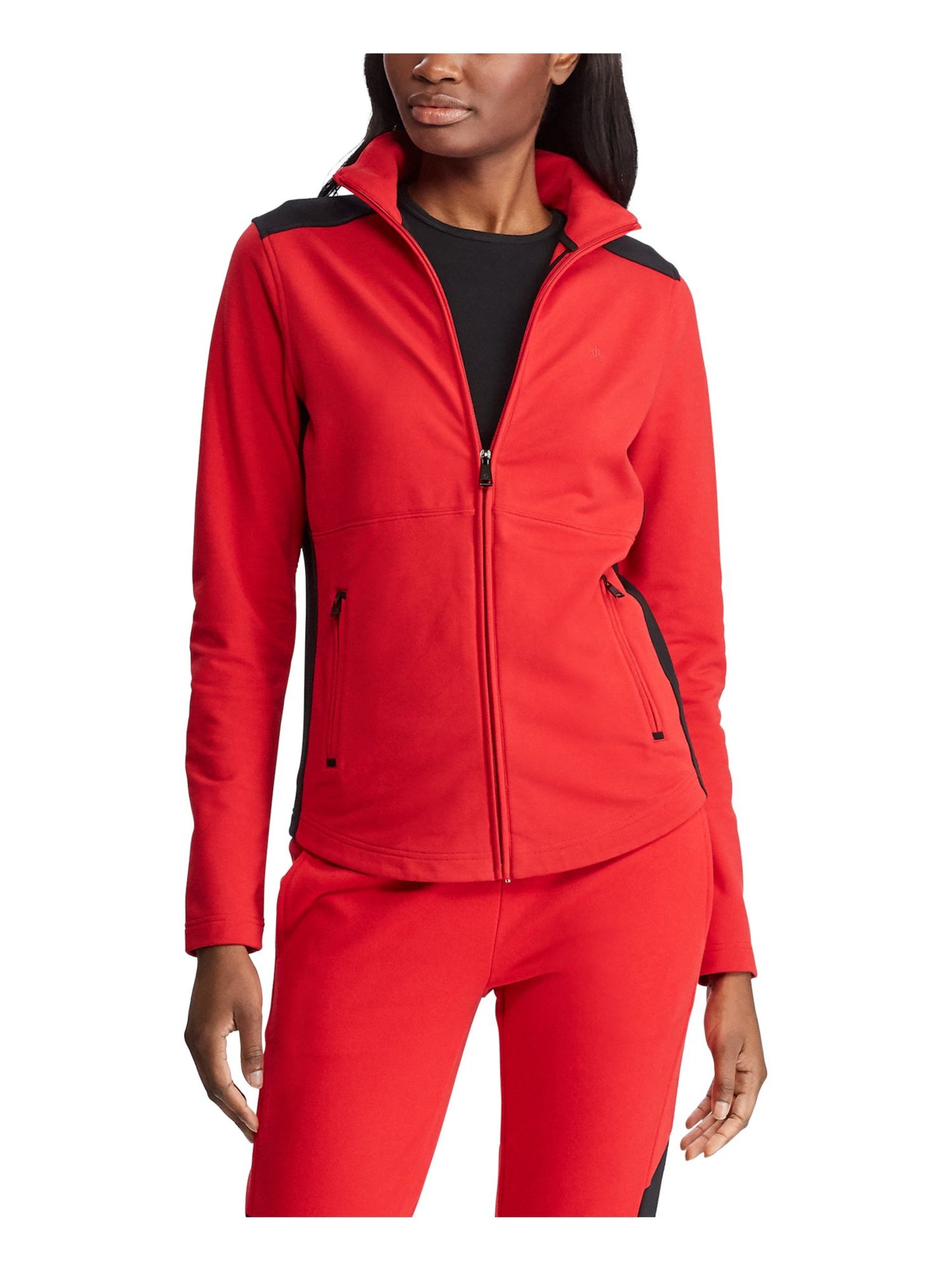 Ralph Lauren Women's Color Block Ziup Jacket Red Size Medium