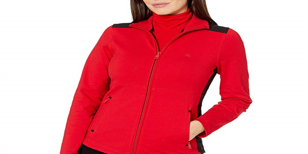 Ralph Lauren Women's Color Block Ziup Jacket Red Size Medium