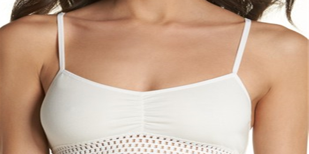 Free People Women's Intimates Ruched Eyelet Everyday Sports Bra Brown Size X-Small
