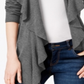 Karen Scott Women's Ruffle Front Cardigan Gray Size XL