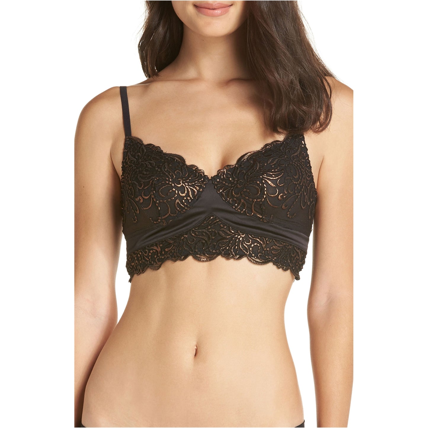 Free People Women's Intimately Evelina Bralette Black Size Large