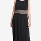 Jessica Howard Women's Embroidered Sequined Sleeveless Jewel Neck Below the Knee Sheath Formal Dress Black Size 14W