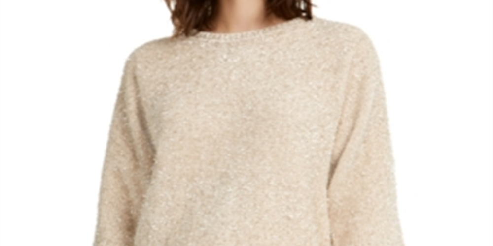 Alfani Women's 3/4 Sleeve Jewel Neck Sweater Brown Size Petite Large