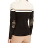Anne Klein Women's Block Long Sleeve Turtle Neck Top Black Size XX-Large
