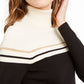 Anne Klein Women's Block Long Sleeve Turtle Neck Top Black Size XX-Large