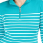 Karen Scott Women's Striped Zip Neck Top Blue Size L