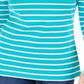 Karen Scott Women's Striped Zip Neck Top Blue Size L