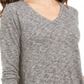 Style & Co Women's Marled Knit V Neck Top Black Size -XL