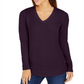 Charter Club Women's V Neck Sweater Purple Size Large