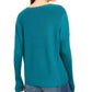 Eileen Fisher Women's Textured Long Sleeve Jewel Neck Sweater Green Size X-Large