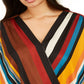 INC International Concepts Women's Striped Sutplice Blouse Orange Size 0X