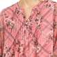Charter Club Women's Printed Split Neck Top Pink Size Small