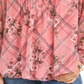Charter Club Women's Printed Split Neck Top Pink Size Small