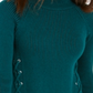 Style & Co Women's Mock Neck Lace up Sweater Green Size Petite XL