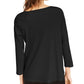 Eileen Fisher Women's Long Sleeve Jewel Neck Top Black Size X-Small
