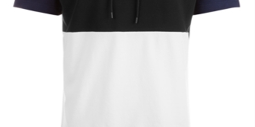 Ideology पुरुषों की हूडी कलरब्लॉक्ड टेरी पुलओवर नीला, लार्ज साइज़