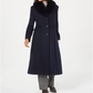 Forecaster Fox-Fur-Collar Maxi Reefer Coat Blue Size 0