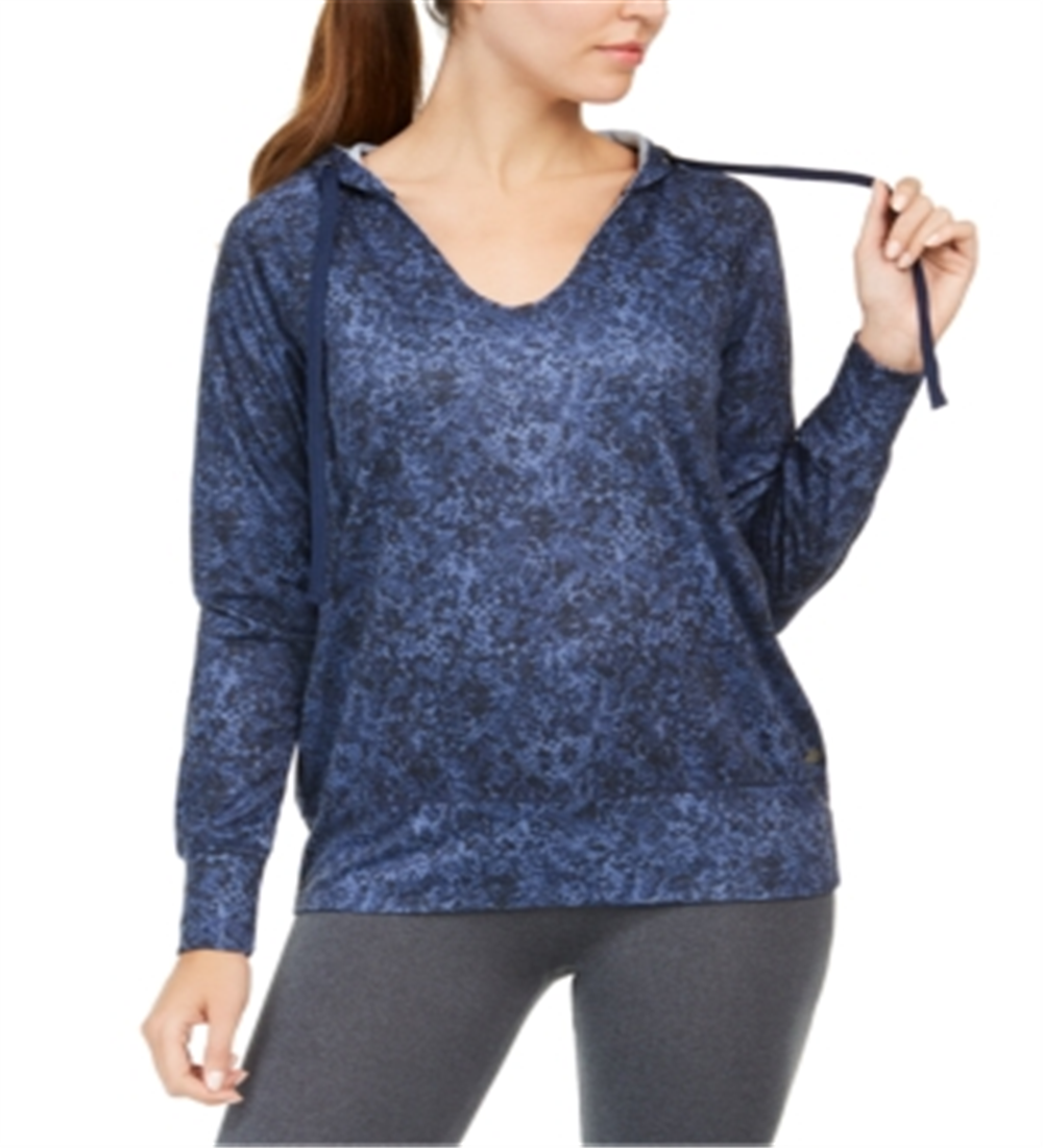 Ideology Women's Fitness Running Hoodie Blue Size XL