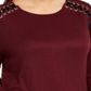 INC International Concepts Women's Plus Lace up Snit Crew Neck Top Wine Size 0X