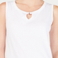 Karen Scott Women's Cotton Keyhole Tank Top White Size XS