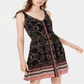 American Rag Junior's Printed Button Front Sun Dress Black Size Small