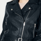 Collection B Junior's Faux Leather Belted Moto Jacket Blue Size Large