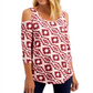 JM Collection Women's Diamond Tie Dyed Top Red Size Medium