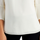JM Collection Women's Bell Sleeve Rhinestone Neck Top  White Size Small