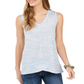 Style & Co Women's V Neck High Low Tank Top Blue Size X-Large